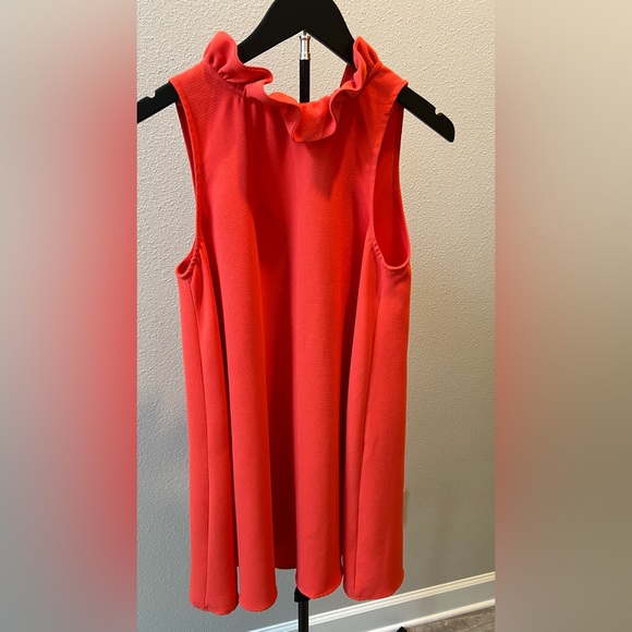 DO+BE Women’s Vibrant Coral Sleeveless Dress with ruffle tie detail Size S - Picture 3 of 9